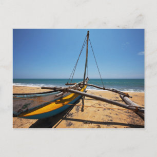 Fishing Boat Moored On Beach Postcard