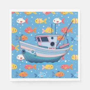 Fishing Boat  Napkin