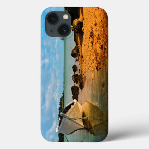 Fishing Boat On Mauritian Beach With Islet iPhone 13 Case