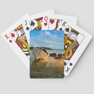Fishing Boat On Mauritian Beach With Islet Playing Cards