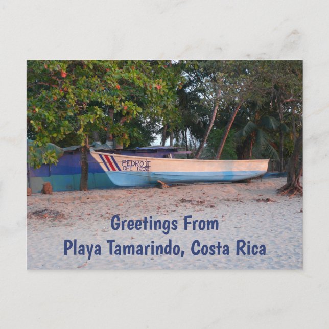 Fishing Boat on Tamarindo Beach, Costa Rica Postcard (Front)