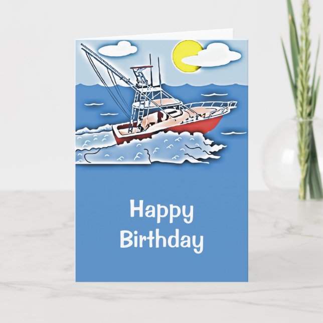 Fishing Boat on the High Seas Card (Front)
