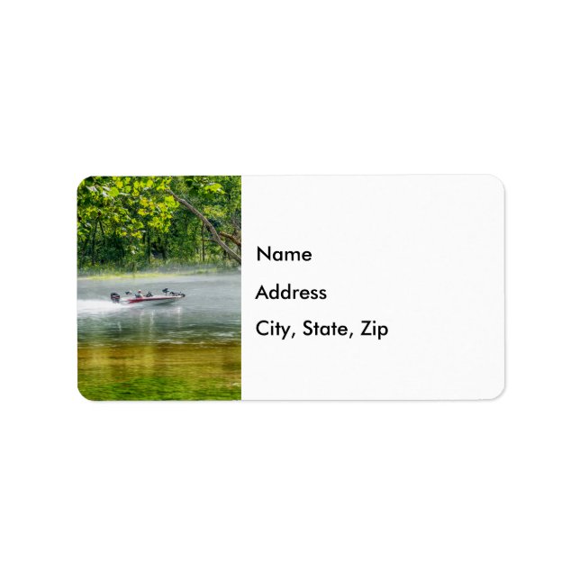 Fishing Boat On The Move Address Label (Front)