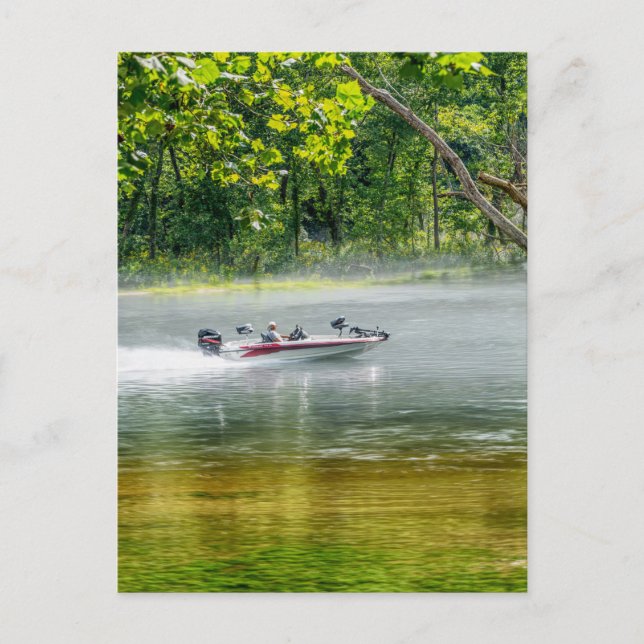 Fishing Boat On The Move Blank Post Card (Front)