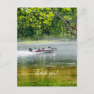 Fishing Boat On The Move Thank you Postcard