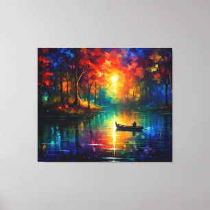 Fishing Boat on Water Canvas Print