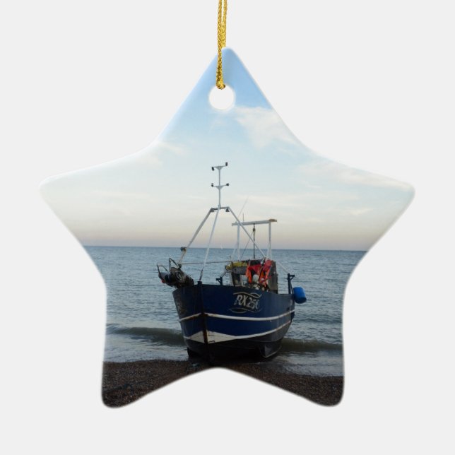 Fishing Boat RX256 Girl Kayla Ceramic Tree Decoration (Front)