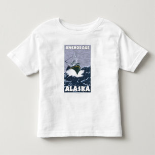 Fishing Boat Scene - Anchorage, Alaska Toddler T-Shirt