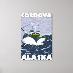 Fishing Boat Scene - Cordova, Alaska Canvas Print