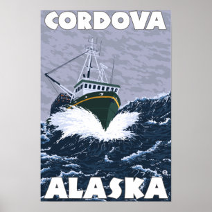 Fishing Boat Scene - Cordova, Alaska Poster