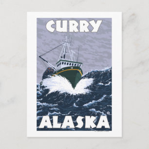 Fishing Boat Scene - Curry, Alaska Postcard