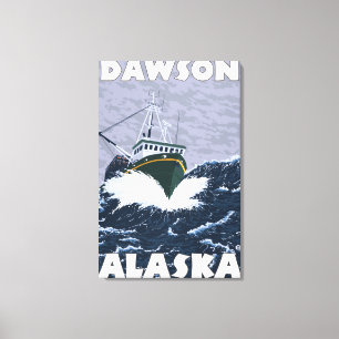 Fishing Boat Scene - Dawson, Alaska Canvas Print