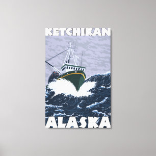 Fishing Boat Scene - Ketchikan, Alaska Canvas Print