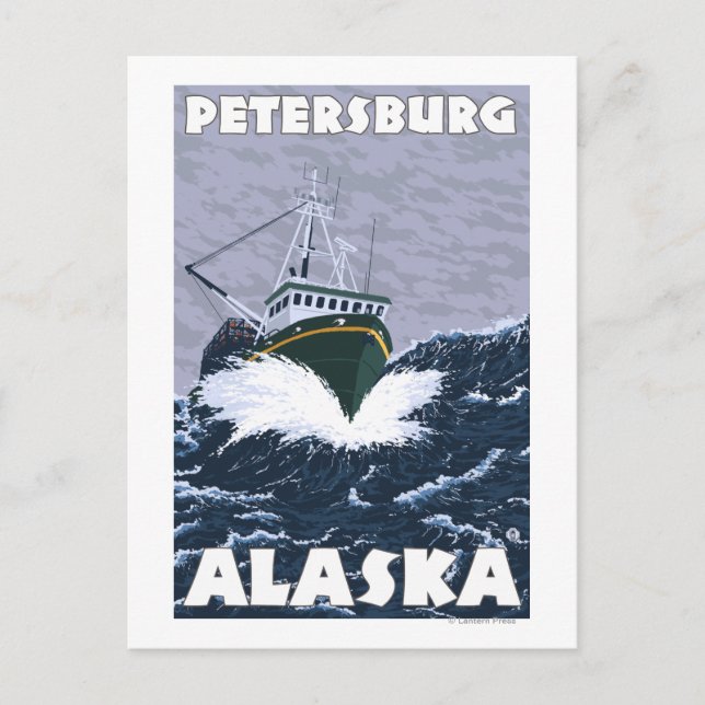 Fishing Boat Scene - Petersburg, Alaska Postcard (Front)
