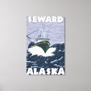 Fishing Boat Scene - Seward, Alaska Canvas Print