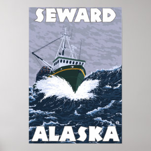 Fishing Boat Scene - Seward, Alaska Poster