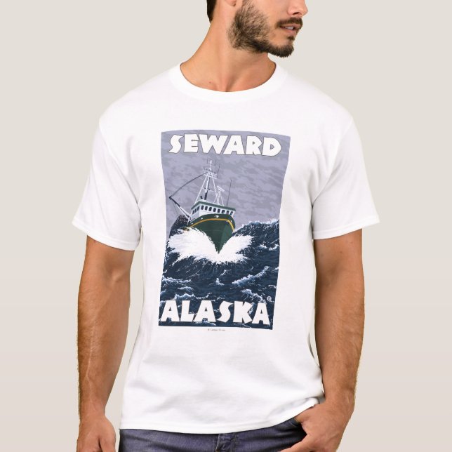 Fishing Boat Scene - Seward, Alaska T-Shirt (Front)