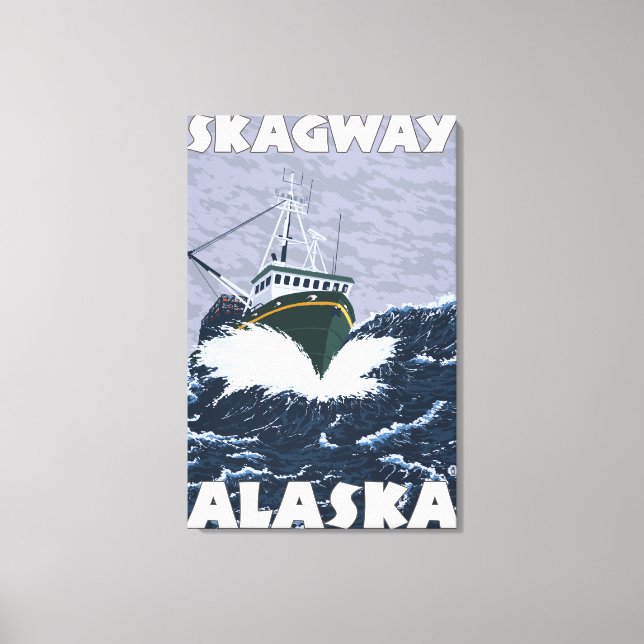 Fishing Boat Scene - Skagway, Alaska Canvas Print (Front)
