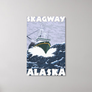 Fishing Boat Scene - Skagway, Alaska Canvas Print