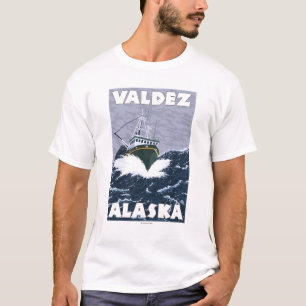 Fishing Boat Scene - Valdez, Alaska T-Shirt