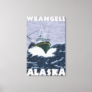 Fishing Boat Scene - Wrangell, Alaska Canvas Print