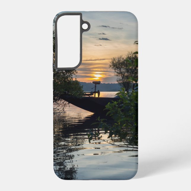Fishing Boat Sunrise Samsung Phone Case (Back)