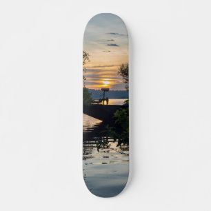 Fishing Boat Sunrise Skateboard