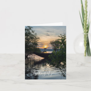 Fishing Boat Sunrise Thinking Of You Card