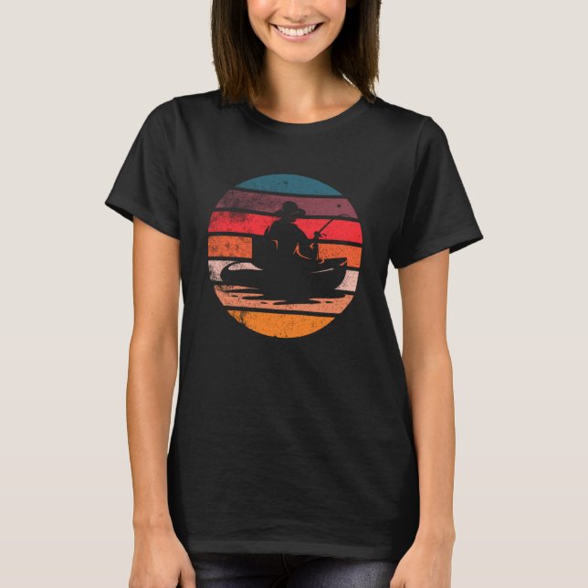 Fishing Boat Vintage Sunset T-Shirt (Front)