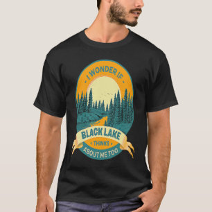 Fishing Boating Camping Lake Vacation Black Lake T-Shirt