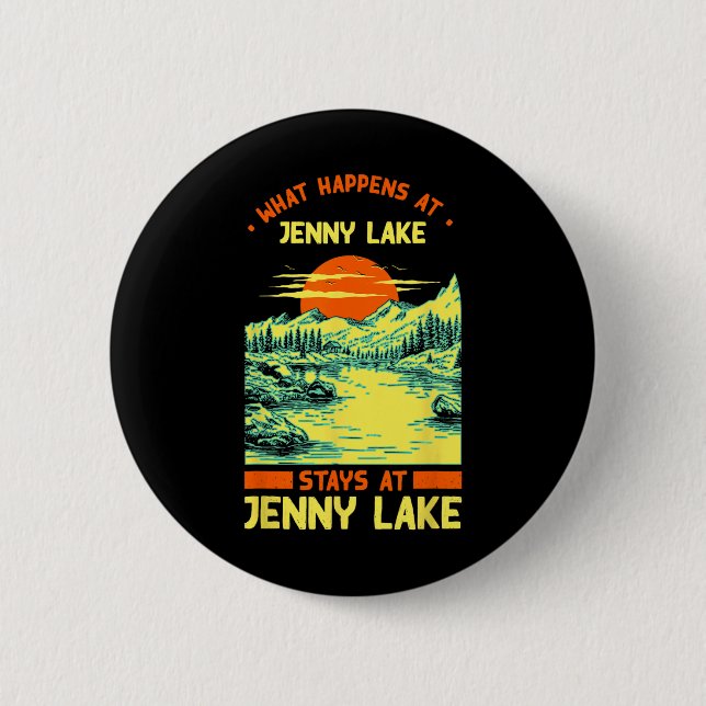 Fishing Boating Camping Lake Vacation Jenny Lake  6 Cm Round Badge (Front)
