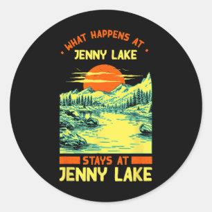 Fishing Boating Camping Lake Vacation Jenny Lake  Classic Round Sticker