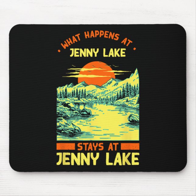 Fishing Boating Camping Lake Vacation Jenny Lake  Mouse Mat (Front)