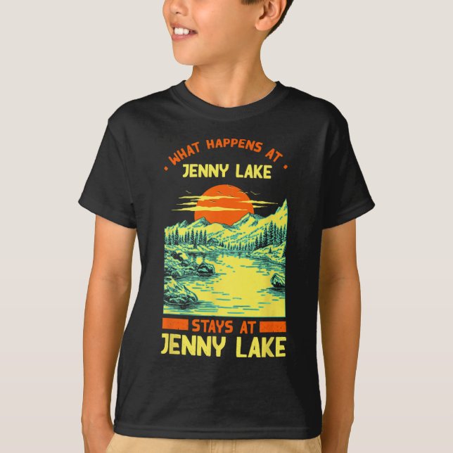 Fishing Boating Camping Lake Vacation Jenny Lake  T-Shirt (Front)
