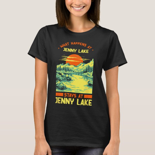 Fishing Boating Camping Lake Vacation Jenny Lake  T-Shirt (Front)