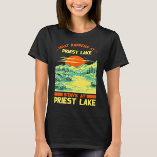 Fishing Boating Camping Lake Vacation Priest Lake T-Shirt