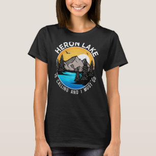 Fishing Boating Camping Lakeview Heron Lake T-Shirt