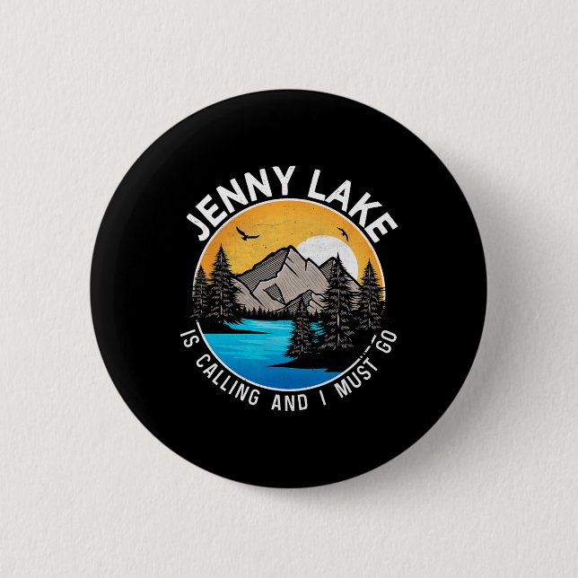 Fishing Boating Camping - Lakeview Jenny Lake  6 Cm Round Badge (Front)