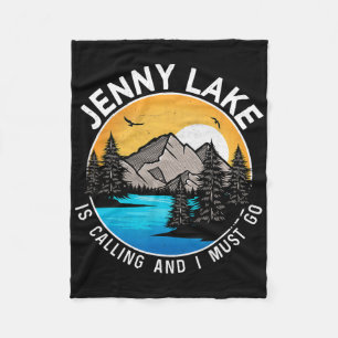 Fishing Boating Camping - Lakeview Jenny Lake  Fleece Blanket