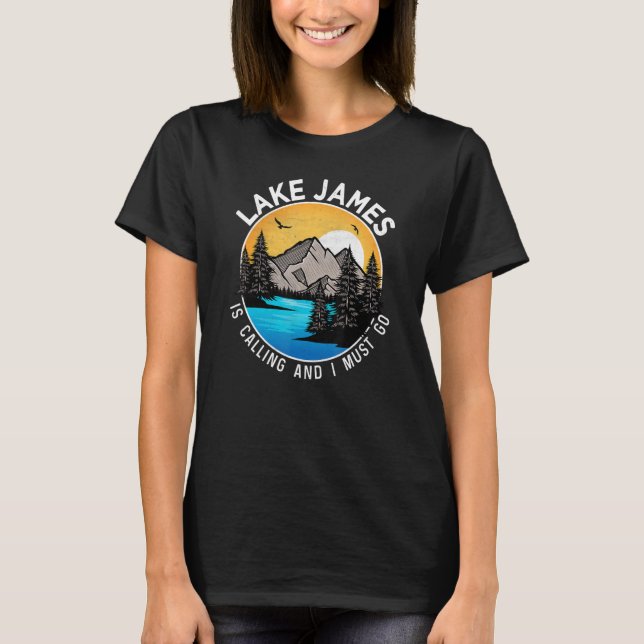Fishing Boating Camping   Lakeview Lake James T-Shirt (Front)