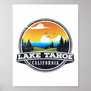 Fishing Boating Camping - Lakeview Lake Tahoe  Poster