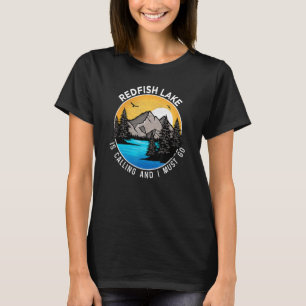 Fishing Boating Camping Lakeview Redfish Lake T-Shirt