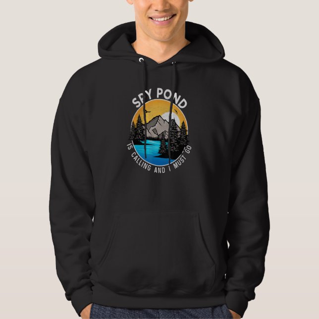 Fishing Boating Camping   Lakeview Spy Pond Hoodie (Front)