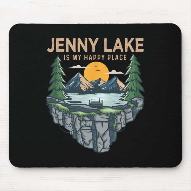 Fishing Boating Camping - My Happy Place Jenny Lak Mouse Mat (Front)