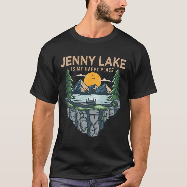 Fishing Boating Camping - My Happy Place Jenny Lak T-Shirt (Front)
