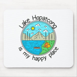 Fishing Boating Camping - My Happy Place Lake Hopa Mouse Mat