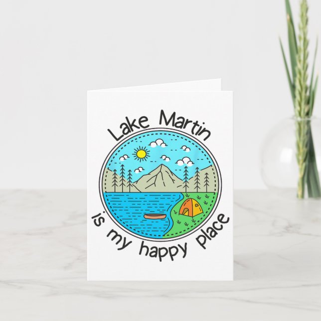 Fishing Boating Camping - My Happy Place Lake Mart Card (Front)