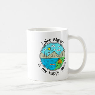 Fishing Boating Camping - My Happy Place Lake Mart Coffee Mug