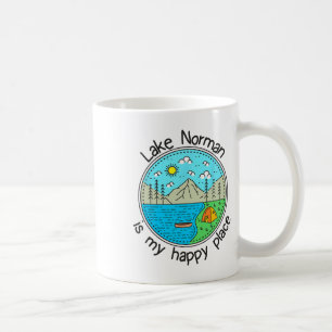 Fishing Boating Camping - My Happy Place Lake Norm Coffee Mug