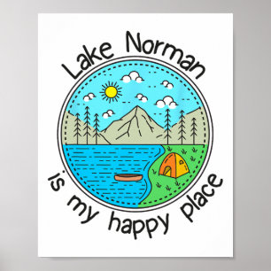 Fishing Boating Camping - My Happy Place Lake Norm Poster
